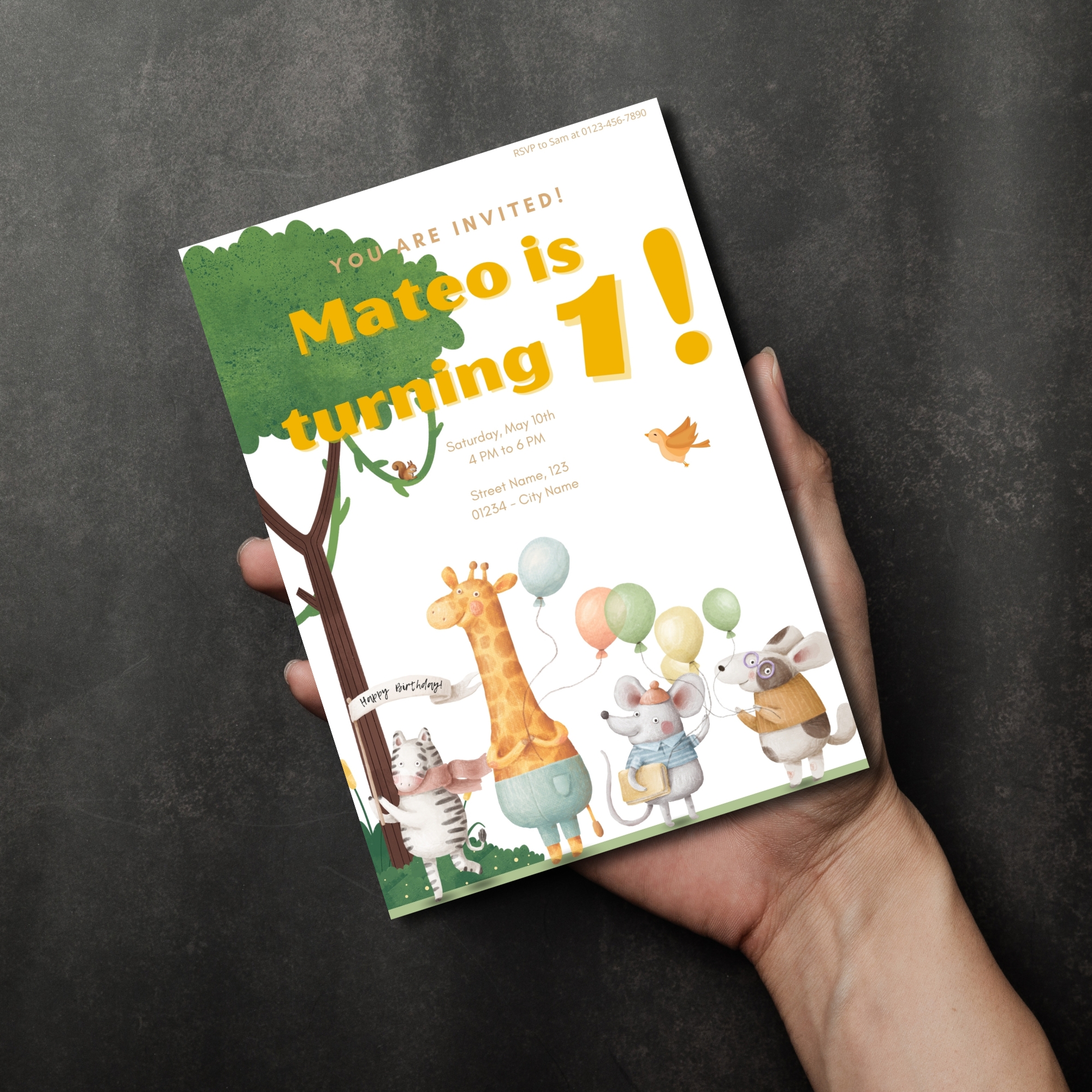 Birthday Invitation Safari digital template canva instant download