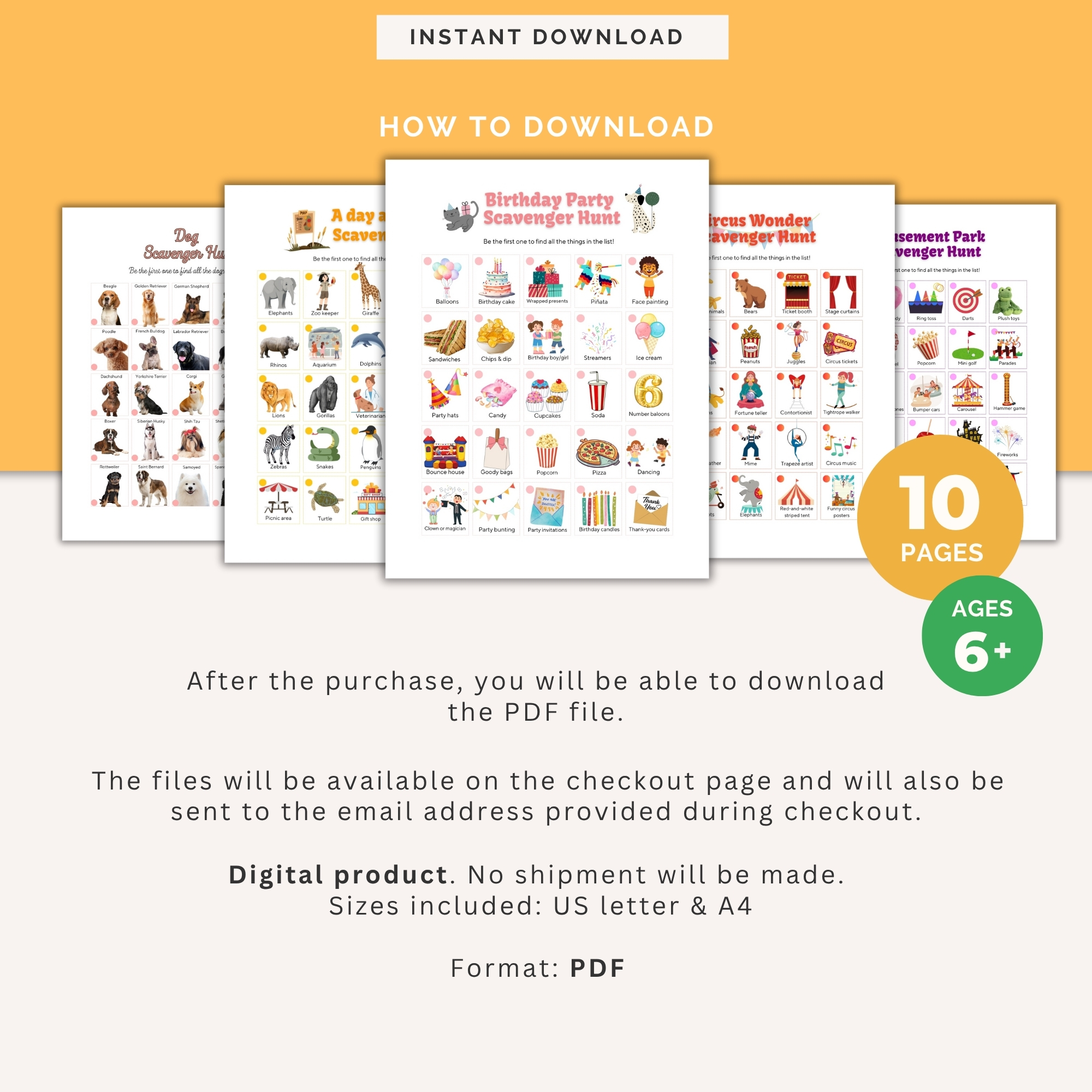 summer scavenger hunt bundle