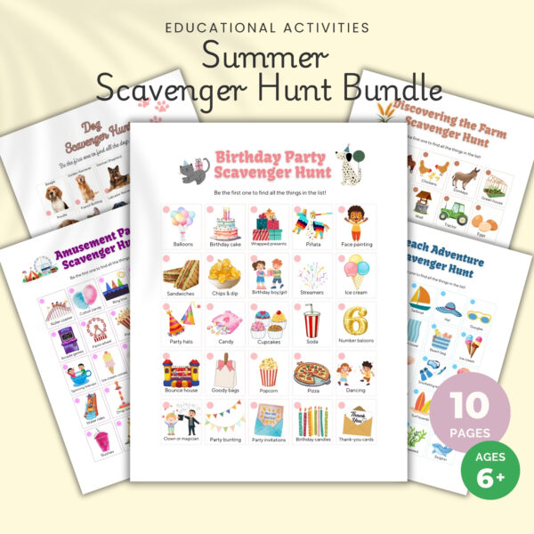 summer scavenger hunt bundle