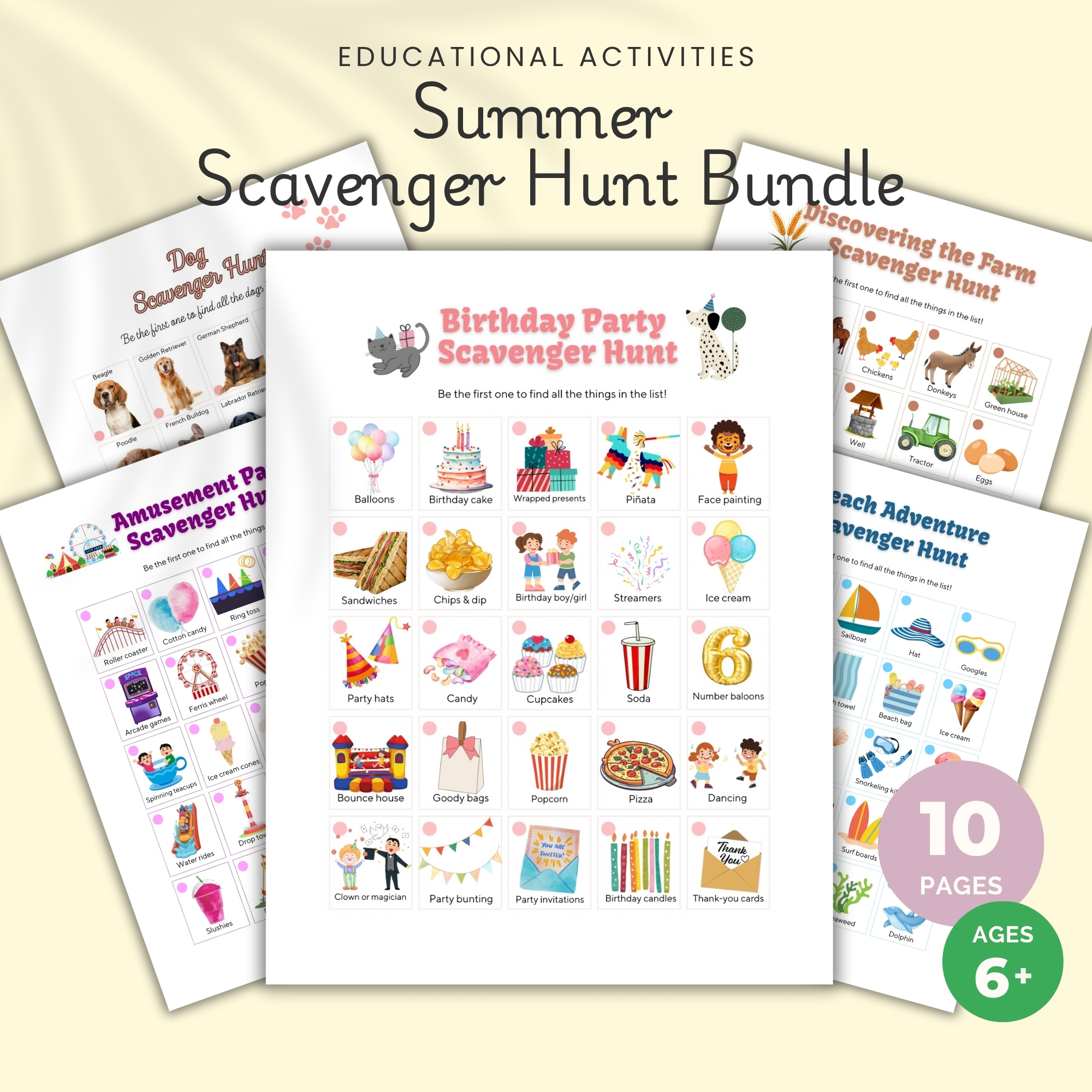 summer scavenger hunt bundle